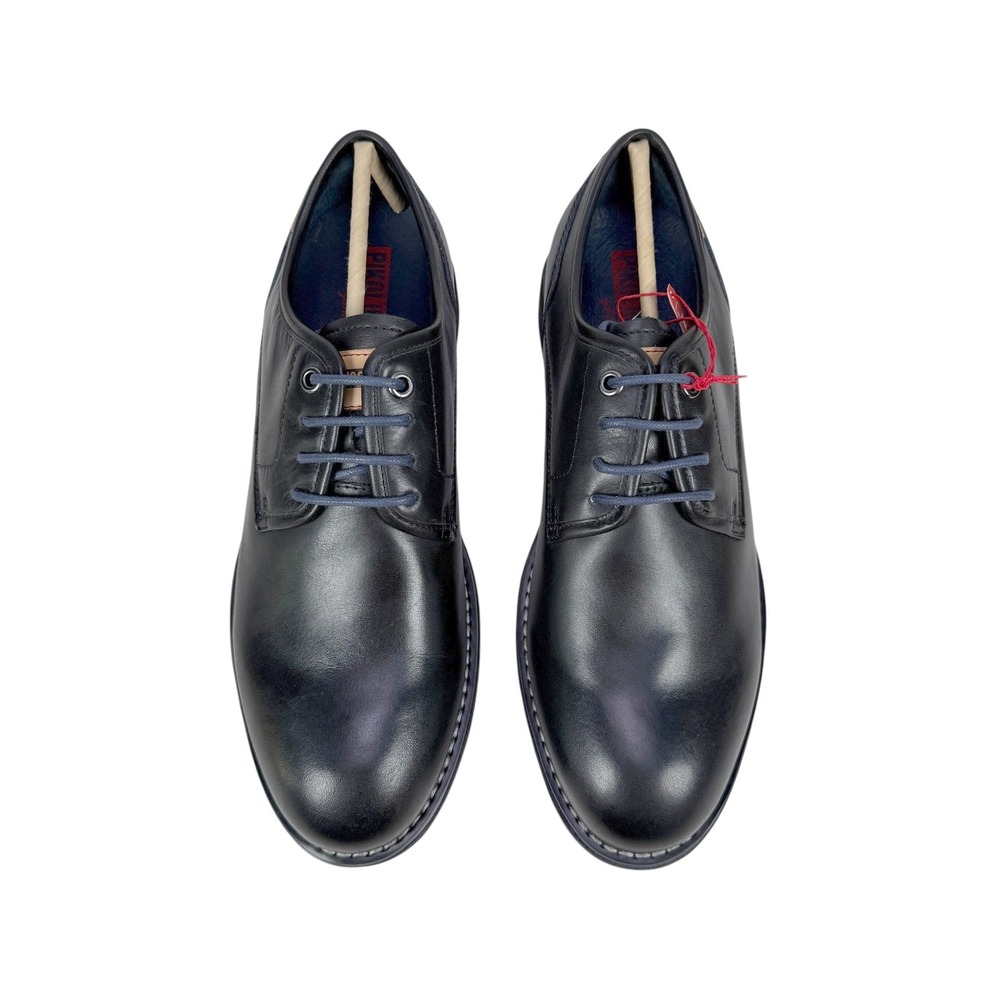 Pikolinos York Derby Shoes Mens 8 EU 41 Black Leather Blue Accents Oxford - Picture 11 of 14